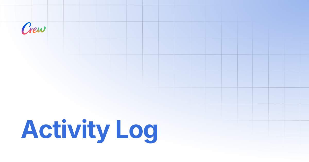 Activity Log | Crew Docs